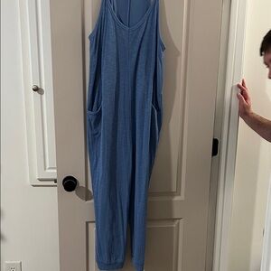 Sincerely Jules Blue Sleeveless Jumpsuit with Pockets